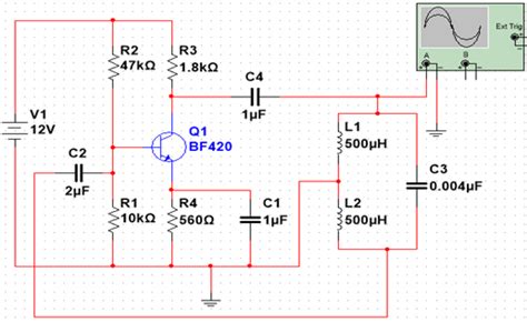 Hartley oscillator-High frequency Sine wave generator Simulation ...