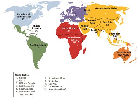 WORLD REGIONS 12 Regions Of The World Map Google Search Social New And ...