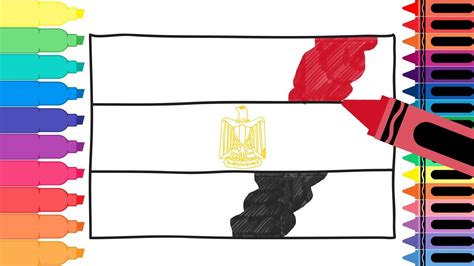 How to Draw Egypt Flag - Drawing the Egyptian Flag - Coloring Pages for ...