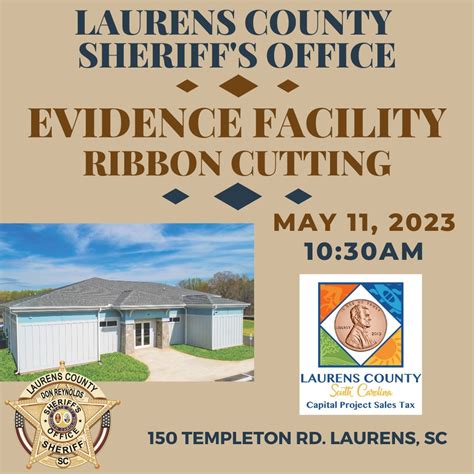 Laurens County Sheriff’s Office Evidence Faciltiy Ribbon Cutting Today