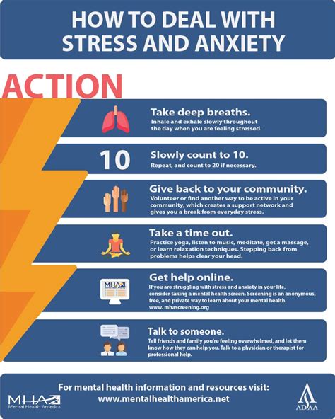 Infographic: How To Deal With Stress and Anxiety | Mental Health America