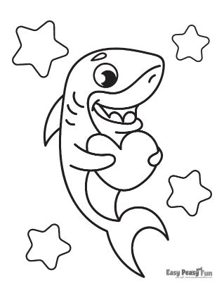 Shark Coloring Pages - 30 Printable Designs - Easy Peasy and Fun