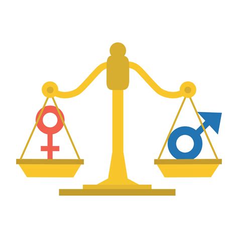 Gender equality concept. Gender symbols balancing in a scale. 16062648 ...