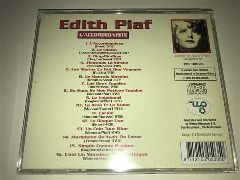 Edith Piaf – L'accordeoniste Plak, CD, DVD Satın Al