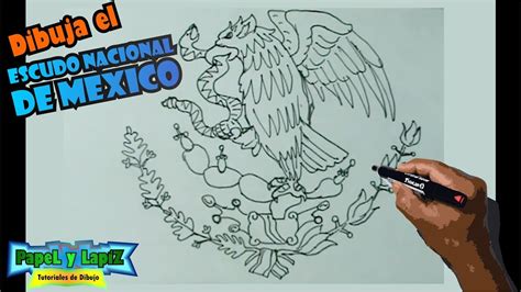 Aprende a dibujar fácil el escudo nacional de Mexico - YouTube