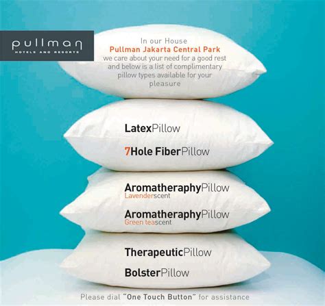 pillow menu | Pullman jakarta, Central park, Pillows