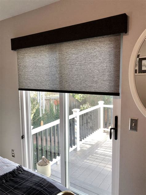 Black Roller Shade | Window treatments living room, Patio door window ...