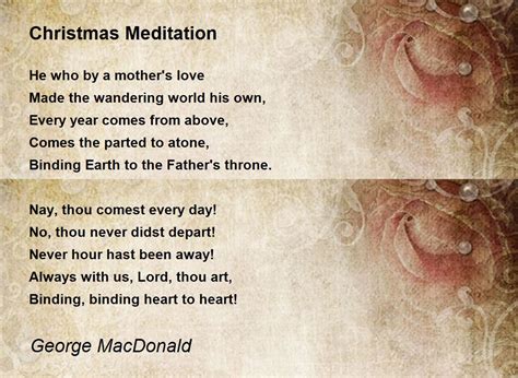 Christmas Meditation Poem by George MacDonald - Poem Hunter