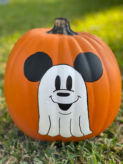 Painted Pumpkin Mickey Mouse | Etsy