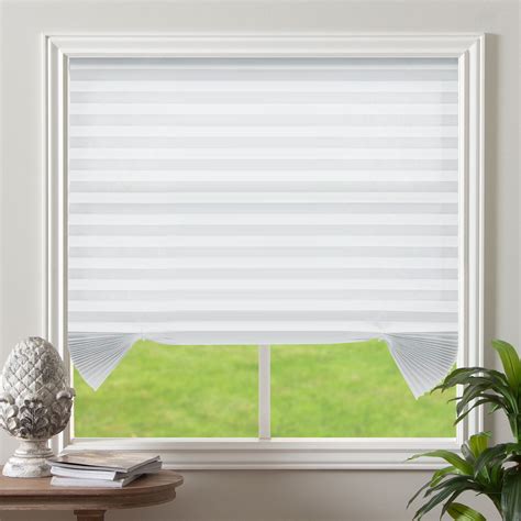 Biltek Cordless Light Filtering Fabric Pleated Window Shades, White, 2 ...