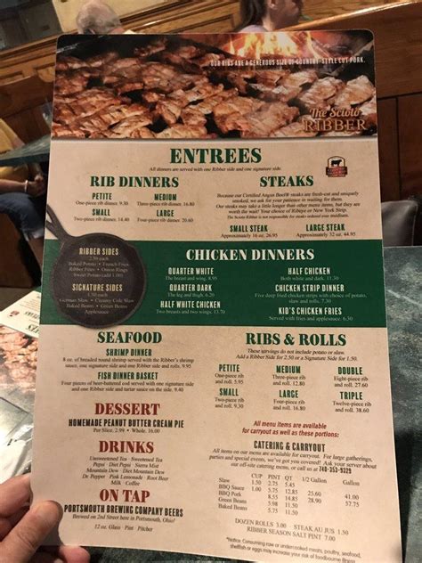 Menu at Scioto Ribber BBQ, Portsmouth