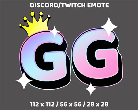 Discord Twitch Emote GG Emote Custom Text Premade Emotes - Etsy New Zealand