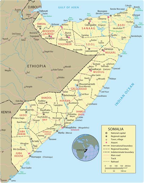 Map of Somalia - Mogadishu - Travel Africa