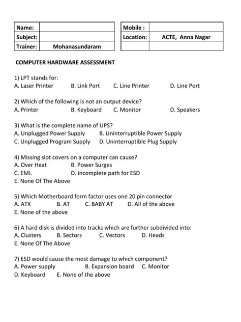 Hardware Test PDF | PDF | Random Access Memory | Usb