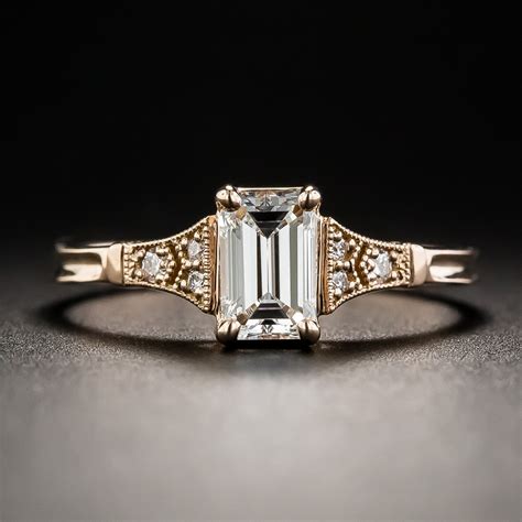 Vintage Style .56 Carat Emerald-Cut Diamond Engagement Ring by Lang ...