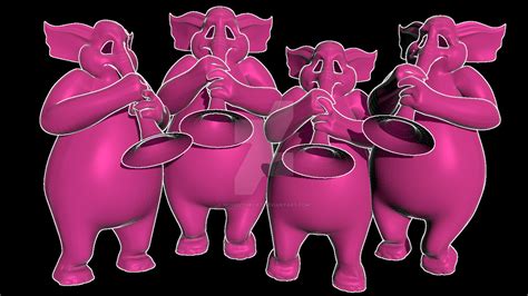 Pink Elephants from Dumbo by MoodyTheCat on DeviantArt