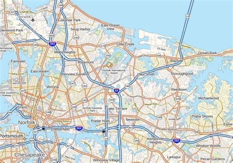 Norfolk International Airport Map, Virginia