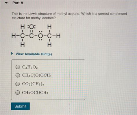 Structure Of Methyl Acetate