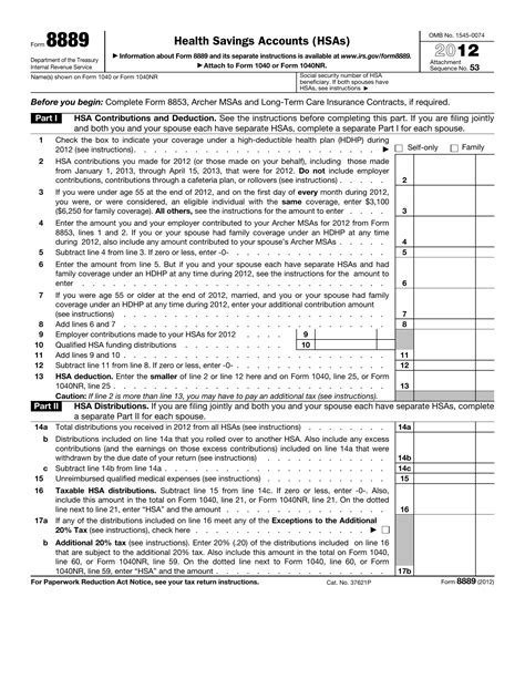 Form 8889 ≡ Fill Out Printable PDF Forms Online