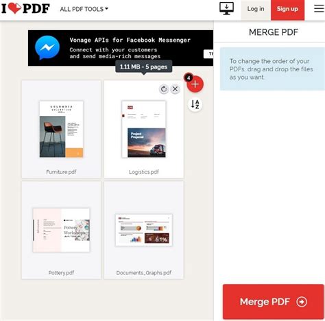 Simple Way to Merge PDF with iLovePDF