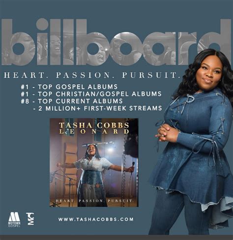 Tasha Cobbs’ Album #HeartPassionPursuit’ emerges as No.1 on Billboard ...