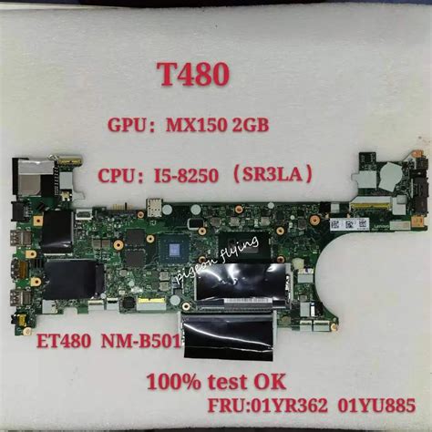 ET480 NM B501 for Lenovo Thinkpad T480 Notebook Motherboard 20L5 20L6 ...