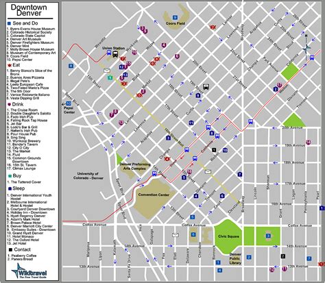 Downtown Denver Colorado Tourist Map - Denver CO • mappery