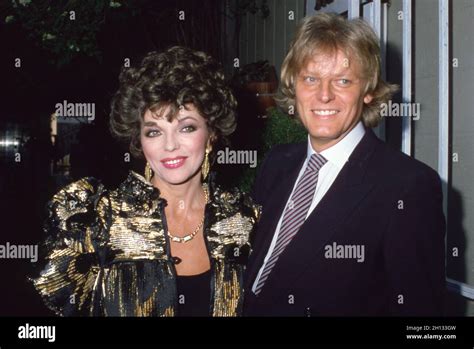 Joan Collins and Peter Holm at the "Past Imperfect" book party on April ...