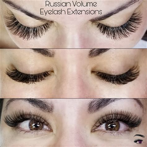 Beautiful Russian Volume Eyelash Extensions before this beauty's ...