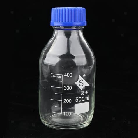 Lab Graduated Round Glass Reagent Bottles with Screw Caps 100ml/250ml ...