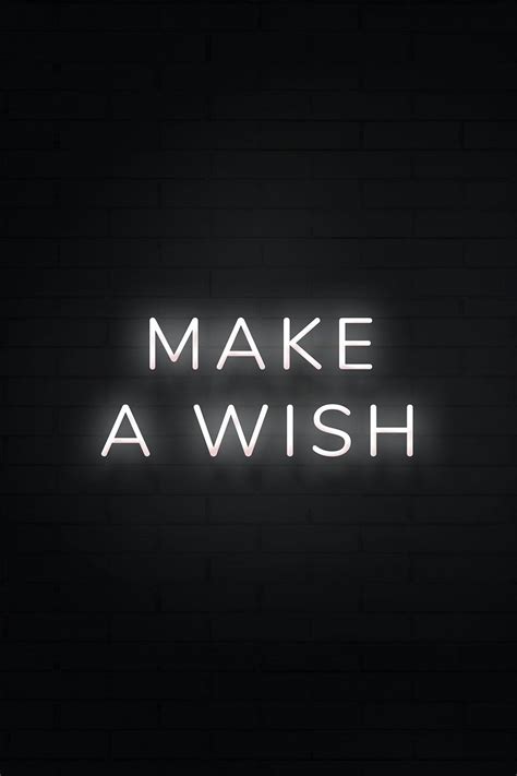 Make a wish neon white text on black background | free image by ...