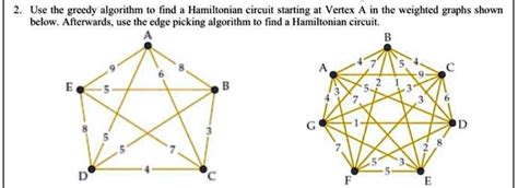 use the greedy algorithm t0 find hamiltonian circuit starting at venex ...