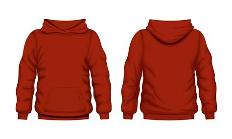 Red hoodie front and back views. Quality cotton hooded sweatshirt for ...