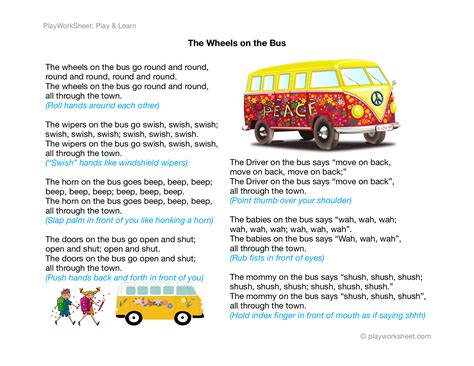 Wheels on the Bus - Nursery Rhyme Lyrics | Free Printables for Kids