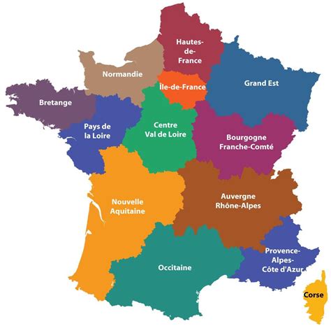 Map of France regions: political and state map of France