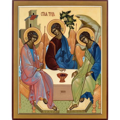 Russian icon, Rublev's Holy Trinity 31x26cm | online sales on HOLYART.com