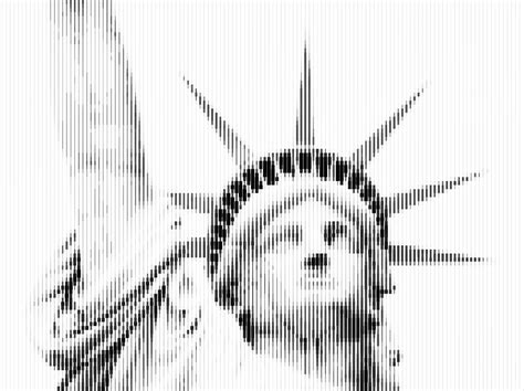 Abstract Vertical Line Statue of Liberty Painting by Celestial Images ...