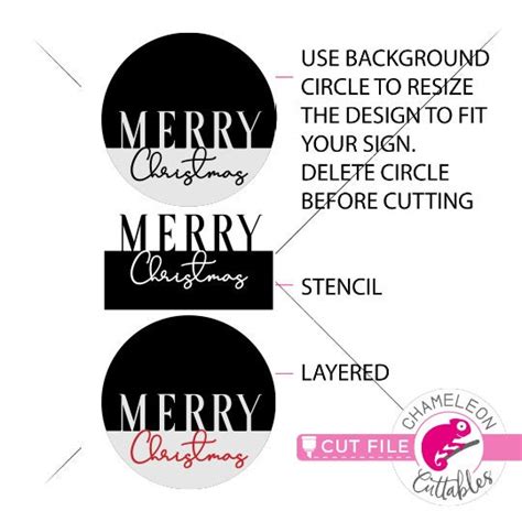 Merry Christmas Round Door Sign Design for Circle Wood Sign - Etsy