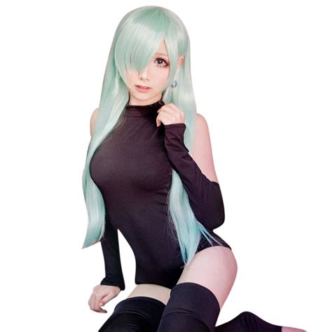 Amazon.com: Probeauty Long Green Cosplay Wig Mint Anime Striaght Wigs ...