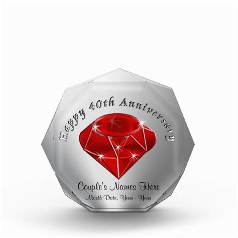 Personalized Ruby 40th Wedding Anniversary Gifts | Zazzle.com