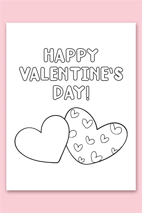 Free Printable Coloring Valentines Day Cards for Kids