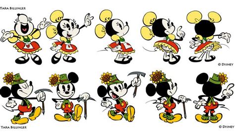 ~Yodelberg Mickey and Minnie Turnarounds~ by PurplePeepBits on DeviantArt