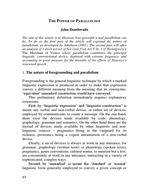 DOUTHWAITE-on Foregrounding | PDF | Clause | Sentence (Linguistics)