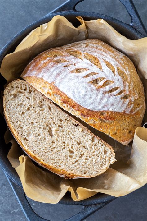 (Almost) Whole Wheat Sourdough Bread - Momsdish