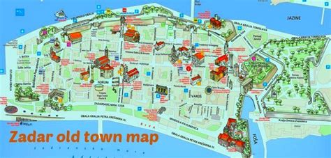 Map Of Zadar: Old Town Map, General Map & Ferry Map - Croatia Wise