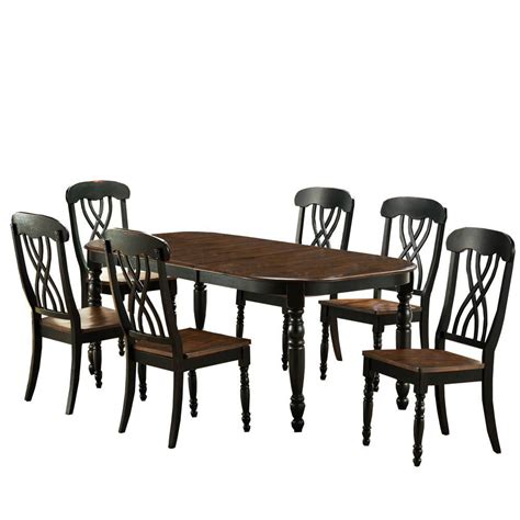 7-Piece Black Dining Set-401393BK-78[7PC] - The Home Depot