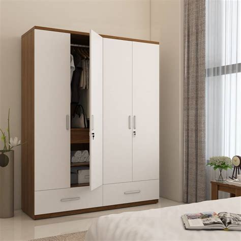 Spacewood Classy Engineered Wood 4 Door Wardrobe Price in India - Buy ...