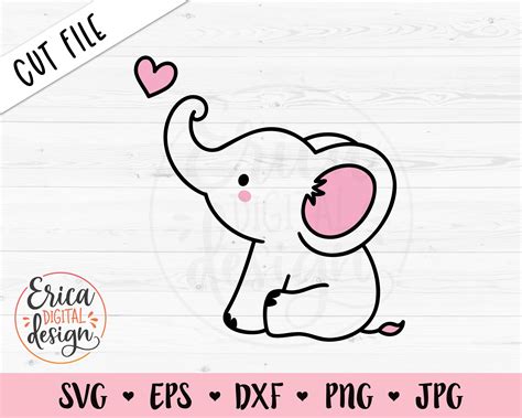 Baby elephant outline clip art - mofery