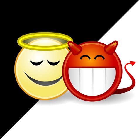 Clipart of angel and devil emojis free image download