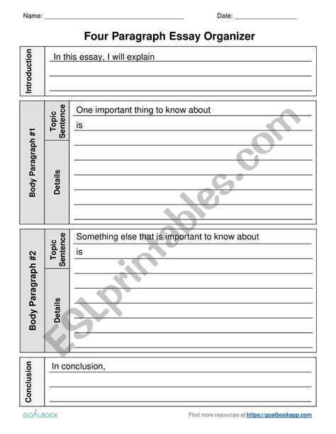 5 Paragraph Essay Outline - ESL worksheet by youngcantabile